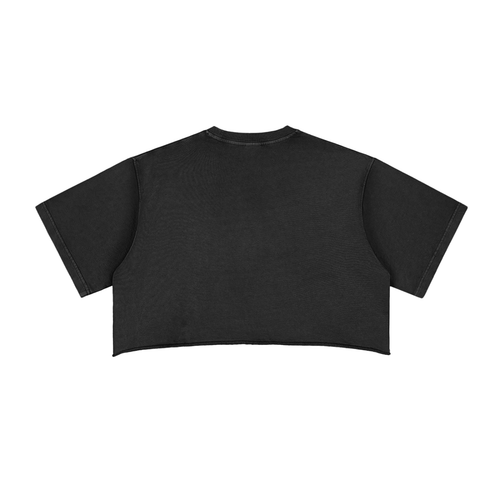 BTSO NS Snow Washed Raw Edge Crop Top