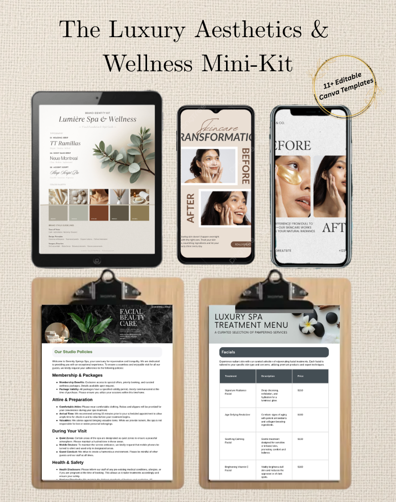 Luxury "Aesthetics & Wellness" Mini Design-Kit